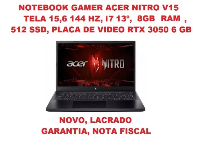 Acer Nitro V15 Gamer Lacrado i7
