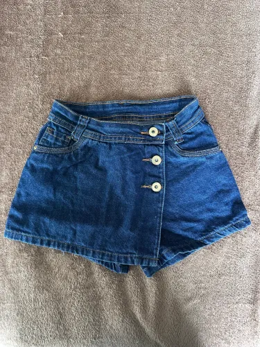 Short saia jeans infantil 