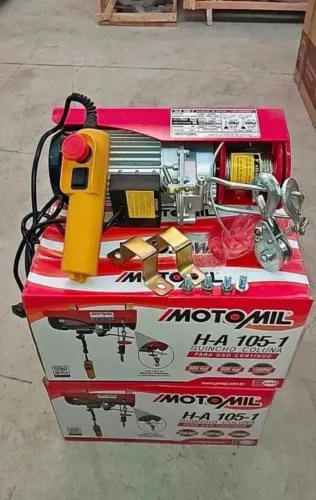 Guincho de Coluna 300 a 600kg C/ Cabo de aço 12 metros - Motomil (Novo)