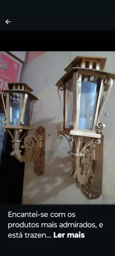 Arandela Colonial dourado em PVC