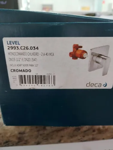 Registro de chuveiro água fria e quente e acabamento