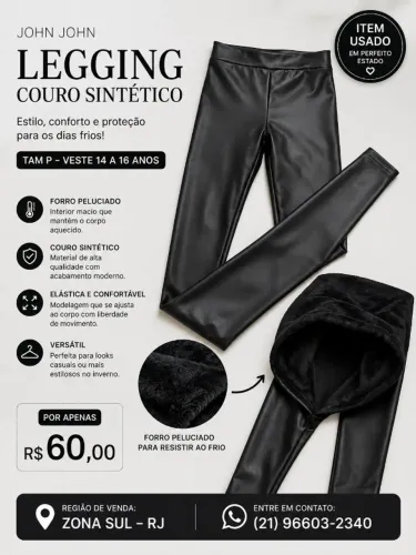 Legging - Couro sintético - John John