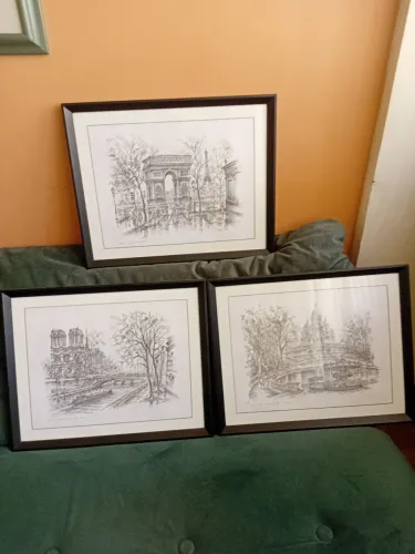Quadros nanquim motivo Paris