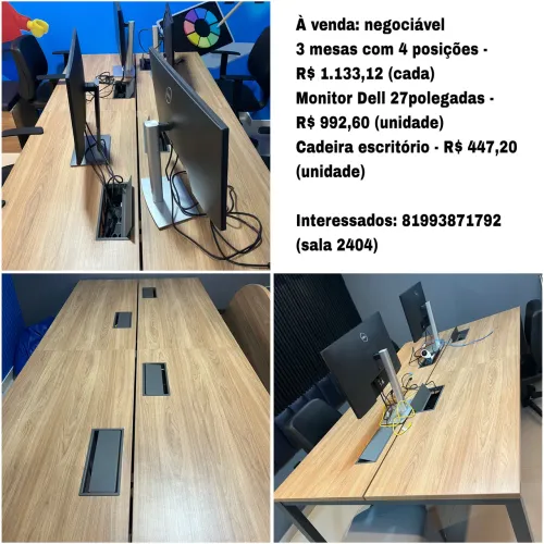 Mesa, Cadeira, Monitor - itens à venda 