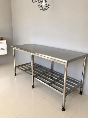 Mesa Inox Profissional CIMAPI 1,80m com Prateleira - Aço 304