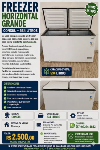 Freezer horizontal Consul 534 L