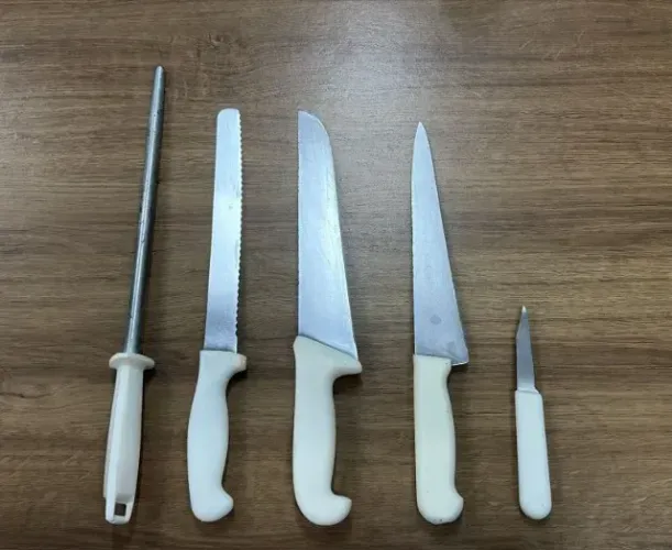 KIT AÇOUGUE PROFISSIONAL 5 PEÇAS - FACAS + CHAIRA