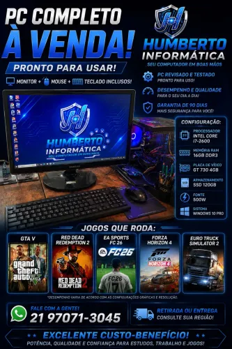 Pc gamer Completo com monitor da Samsung 24 polegadas