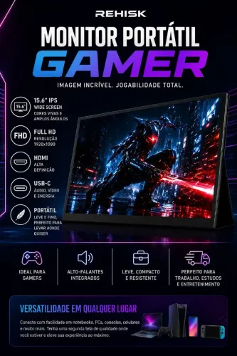 Monitor portátil gamer 15.6