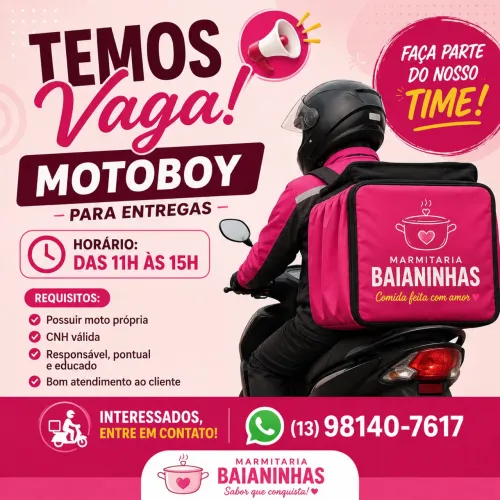 Vaga para motoboy