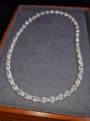 Corrente cravejada banhada ouro branco riviera zirconia