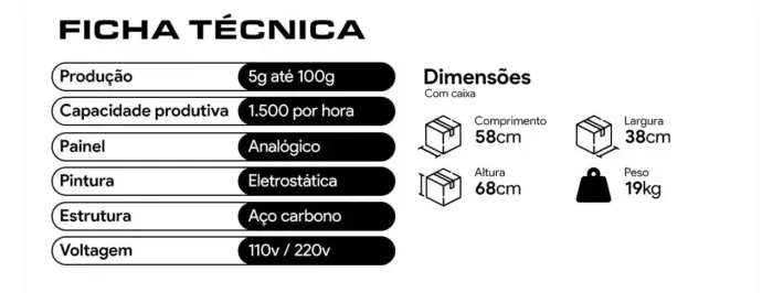 Máquina de salgados Eicom plus