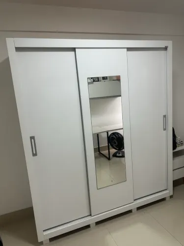 Guarda-roupa 3 portas corrediças branco MPF