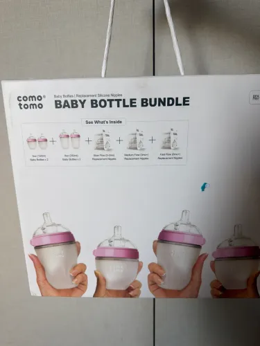 novo!!! kit mamadeiras comotomo baby bottle bundle rosa