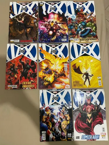 HQs Vingadores vs X-men - Coleção completa, com 1 HQ de brinde!