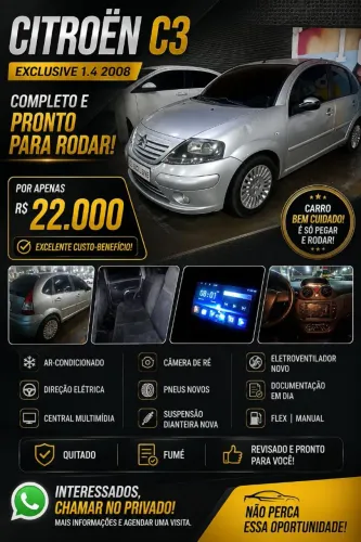 Citroen C3 Exclusive 1.4 Flex 8V 5P 2008