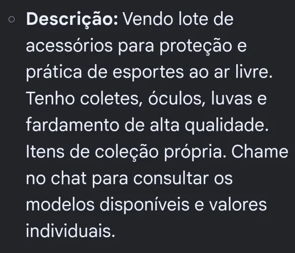 Equipamentos táticos para esporte e camping - Vários itens