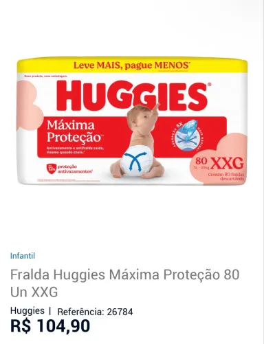 fralda huggies xxg 80 unidades
