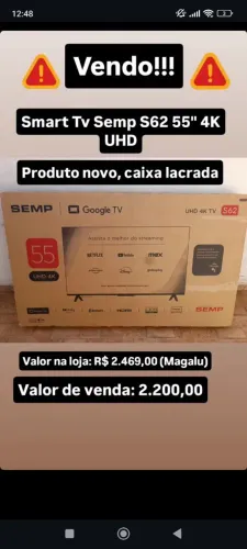 Smart TV 55 polegadas SEMP 4k