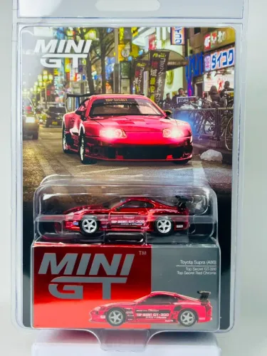 Mini GT Toyota Supra A80 Top Secret GT-300 - Top Secret Red Chrome - 1:64