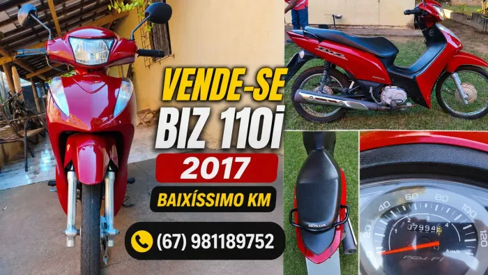 Biz 110i 2017 com baixa quilometragem