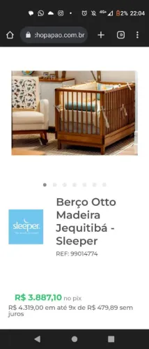 Berço Otto madeira jequitibá sleeper 