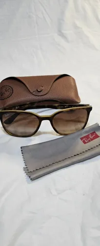 óculos ray-ban rb 4316l 601/13 tartaruga / lente marrom degradê tam. 55