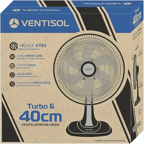 VENTILADOR OSC MESA TURBO 6P 40CM VERMELHO 220V PREMIUM