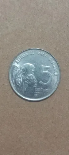 Moeda Antiga 5 Centavos (alimentos para o mundo)