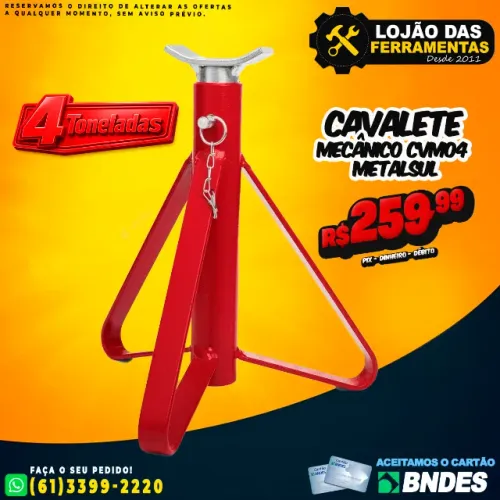 Cavalete Mecânico 4 Toneladas CVM04 Metalsul