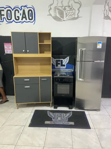 GELADEIRA BRASTEMP CLEAN FROST FREE 380 LITROS FOGÃO 4 BOCAS MANUAL ARMÁRIO DE COZINHA 