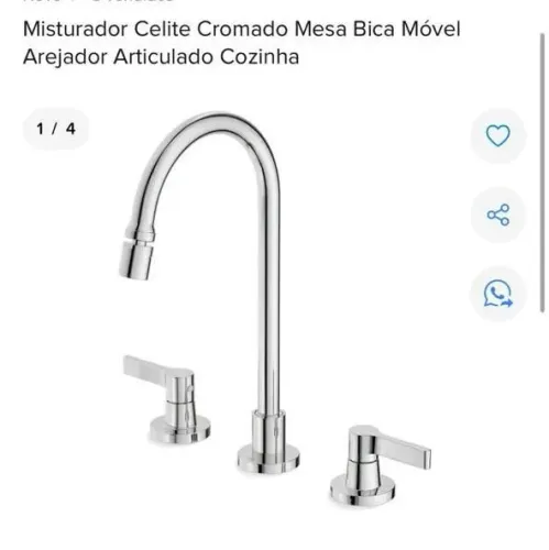 Torneira Misturador Celite Cromado Mesa Bica Móvel Arejador Articulado Cozinha