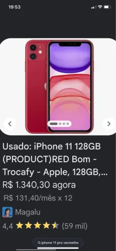 iPhone 11 4 meses de uso quero 1k ou moto atrasada ou até mesmo bode