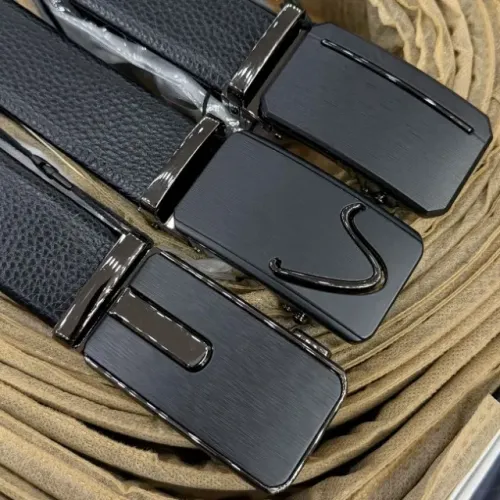 Cinto Masculino Preto Couro Fivela Automática