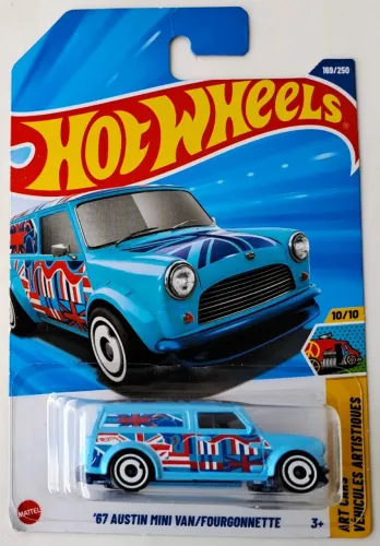 Hot Wheels Austin Mini Van Azul
