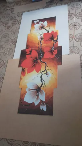 Quadro decorativo mosaico 5 peças 150x60cm disponível