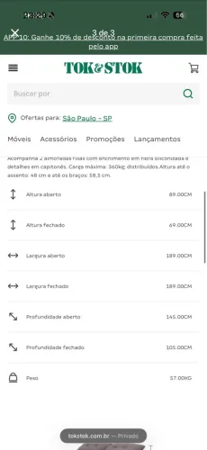 Sofá tok stok 