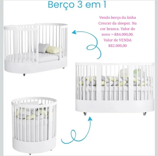 Berço de bebê branco
