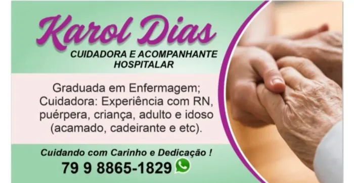 Sou Cuidadora de crianca/idoso