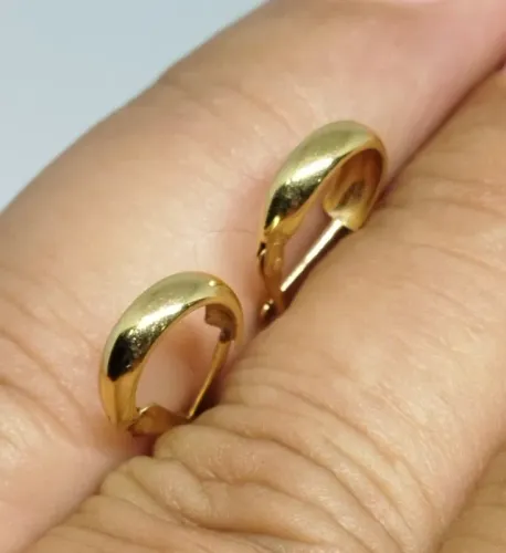 Brincos argola Ouro 18k - 1cm