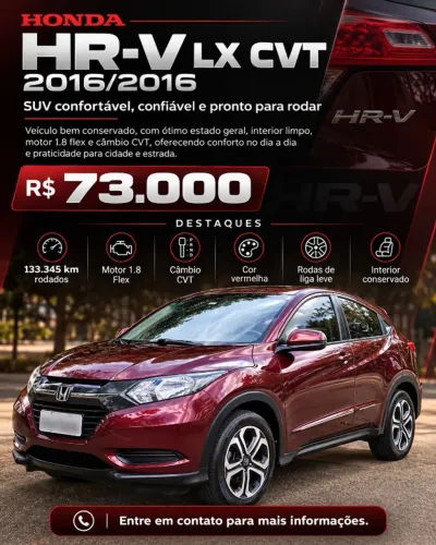 Honda HR-V LX 1.8 Flexone 16V 5P Aut. 2016