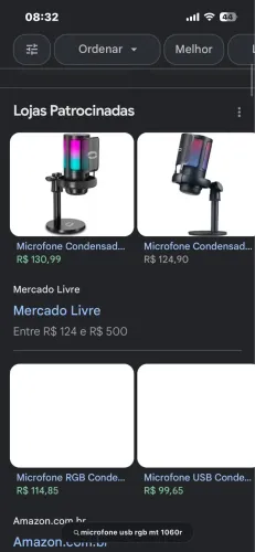 Microfone USB RGB MT-1060r