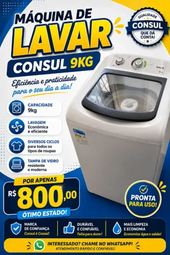 Vendo máquina de lavar roupa Consul 9 Kg 