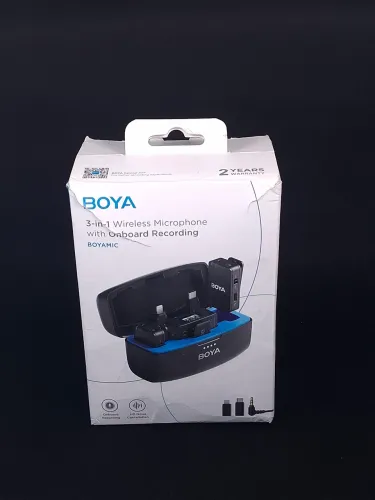 Microfone Lapela Duplo E Gravador All-in-one Sem Fio Boyamic