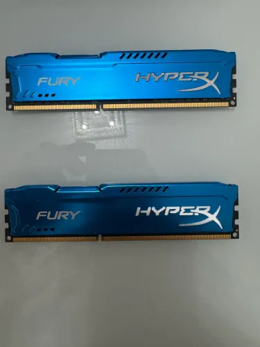 Memória ddr3 1600mhz 16gb 2x2 8gb hiper fury Azul