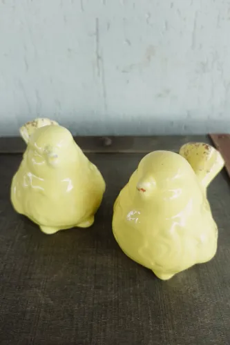 Passarinhos decorativos em louça