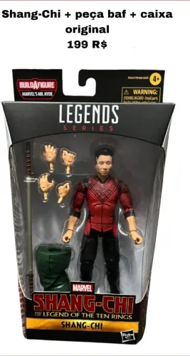 Shang chi  Marvel legends com caixa e peça baf