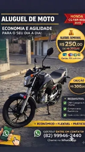 ALUGUEL/LOCAÇÃO FAN 160 SEMANAL