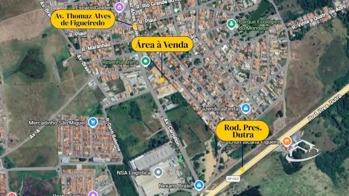 Área próximo a Rod. Pres. Dutra em Lorena à Venda
