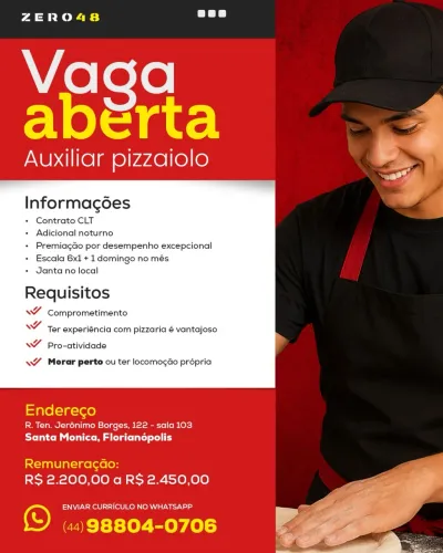 Auxiliar de Pizzaiolo
